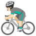 man biking: light skin tone on Google