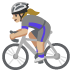 woman biking: medium-light skin tone on Google