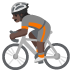 person biking: dark skin tone on Google