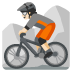 person mountain biking: light skin tone on Google