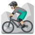 man mountain biking: medium-light skin tone on Google