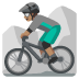man mountain biking: medium skin tone on Google