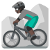man mountain biking: dark skin tone on Google