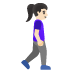 woman walking facing right: light skin tone on Google
