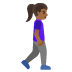 woman walking facing right: medium-dark skin tone on Google