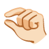pinching hand: light skin tone on Google