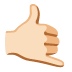 call me hand: light skin tone on Google
