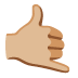 call me hand: medium-light skin tone on Google