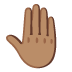 raised back of hand: medium skin tone on Google