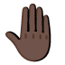 raised back of hand: dark skin tone on Google