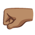 left-facing fist: medium skin tone on Google