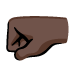 left-facing fist: dark skin tone on Google