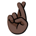 crossed fingers: dark skin tone on Google