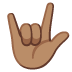 love-you gesture: medium skin tone on Google