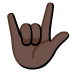 love-you gesture: dark skin tone on Google