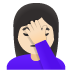 woman facepalming: light skin tone on Google