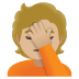 person facepalming: medium-light skin tone on Google