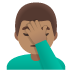 man facepalming: medium skin tone on Google