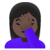 woman facepalming: dark skin tone on Google