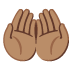 palms up together: medium skin tone on Google