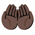 palms up together: dark skin tone on Google