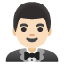 man in tuxedo: light skin tone on Google