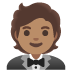 person in tuxedo: medium skin tone on Google