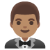 man in tuxedo: medium skin tone on Google