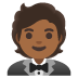 person in tuxedo: medium-dark skin tone on Google
