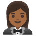 woman in tuxedo: medium-dark skin tone on Google
