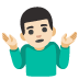 man shrugging: light skin tone on Google