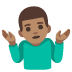 man shrugging: medium skin tone on Google