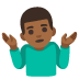 man shrugging: medium-dark skin tone on Google