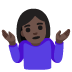 woman shrugging: dark skin tone on Google