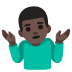 man shrugging: dark skin tone on Google