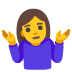 woman shrugging on Google