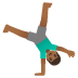 man cartwheeling: medium-dark skin tone on Google