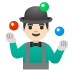 man juggling: light skin tone on Google