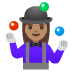 woman juggling: medium skin tone on Google