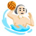 man playing water polo: light skin tone on Google