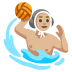 man playing water polo: medium-light skin tone on Google