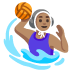 woman playing water polo: medium skin tone on Google