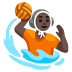 person playing water polo: dark skin tone on Google