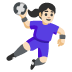 woman playing handball: light skin tone on Google