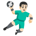 man playing handball: light skin tone on Google