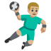 man playing handball: medium-light skin tone on Google