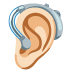 ear with hearing aid: light skin tone on Google