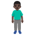 man standing: dark skin tone on Google