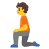 person kneeling on Google