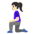 woman kneeling: light skin tone on Google